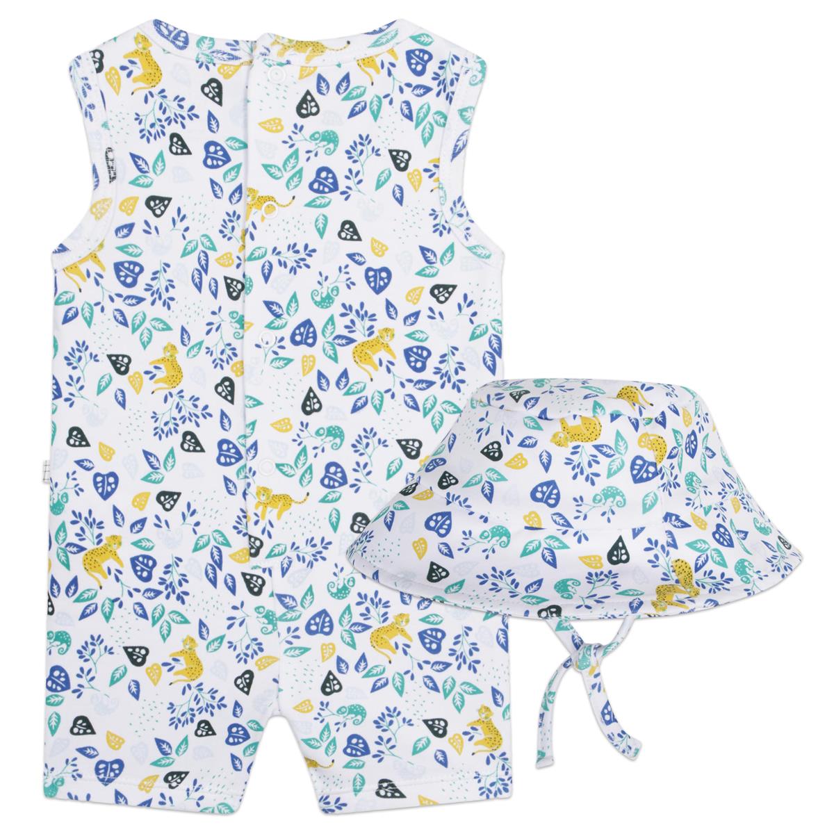 Baby Girls White Babysuit & Hat