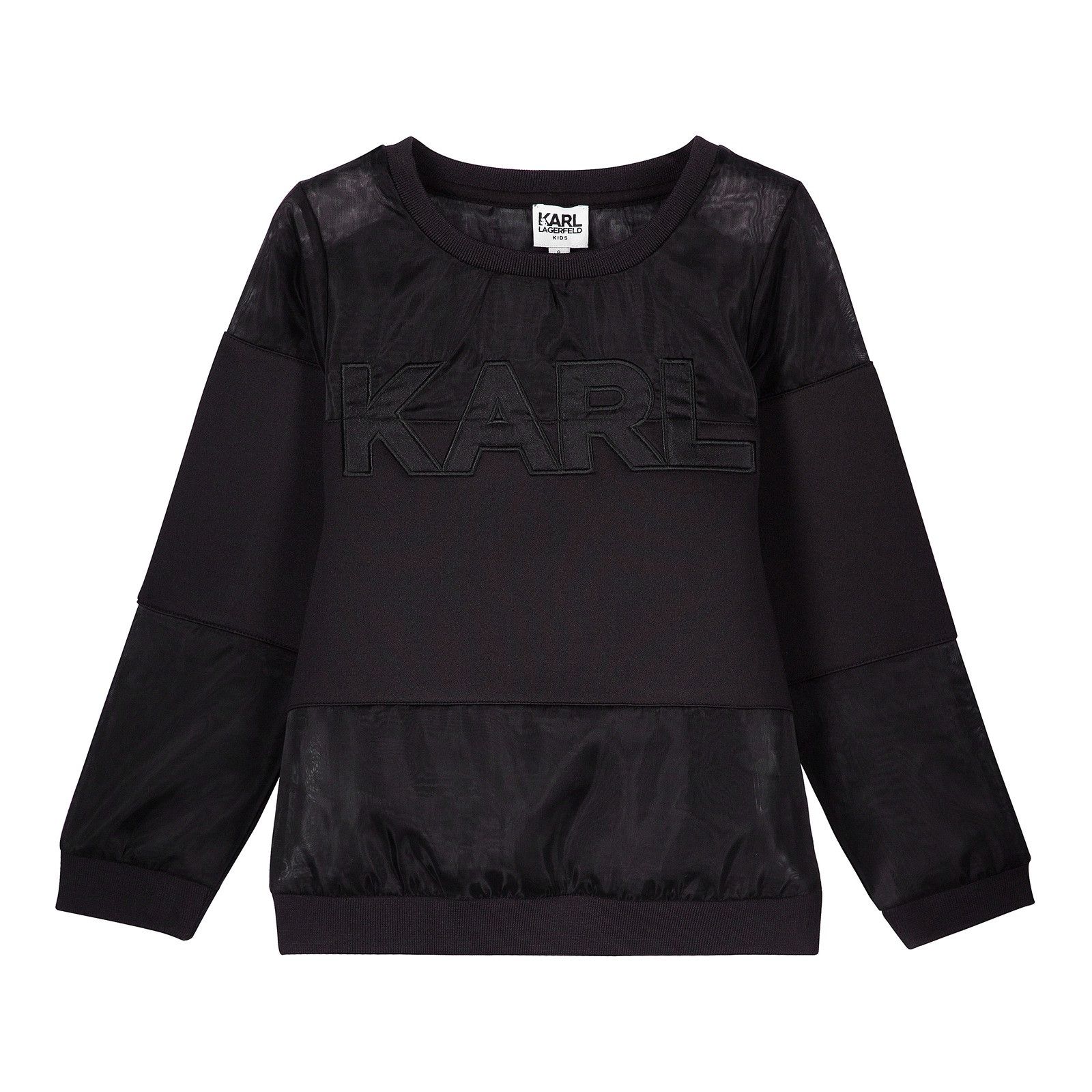 Girls Black Sweatshirt With 'KARL' Print - CÉMAROSE | Children's Fashion Store