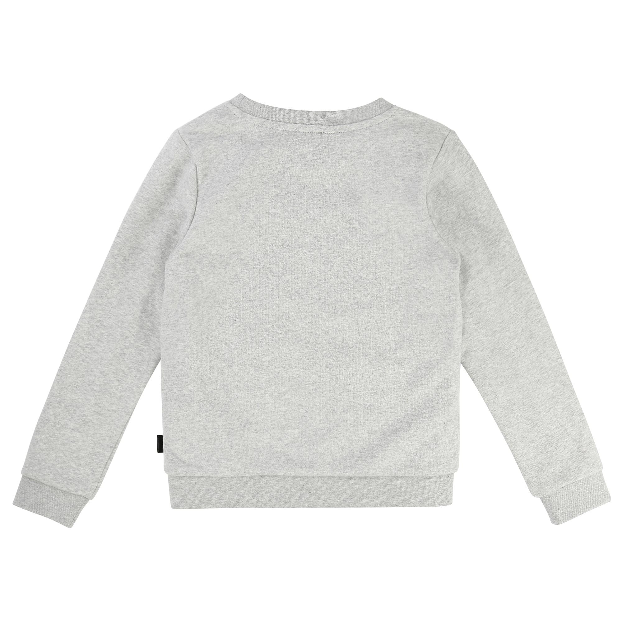 Girls Grey Cat Print Sweatshirt - CÉMAROSE | Children's Fashion Store - 2