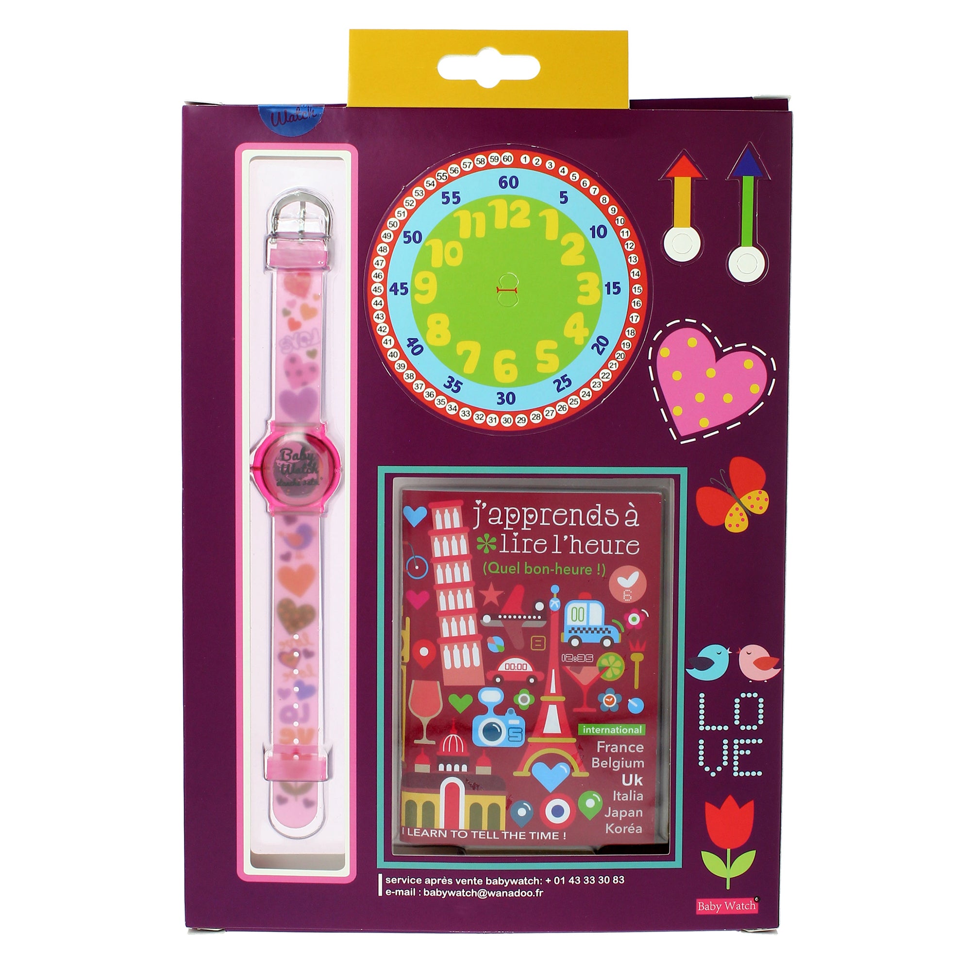Girls Pink Love Watch(6-9Y)