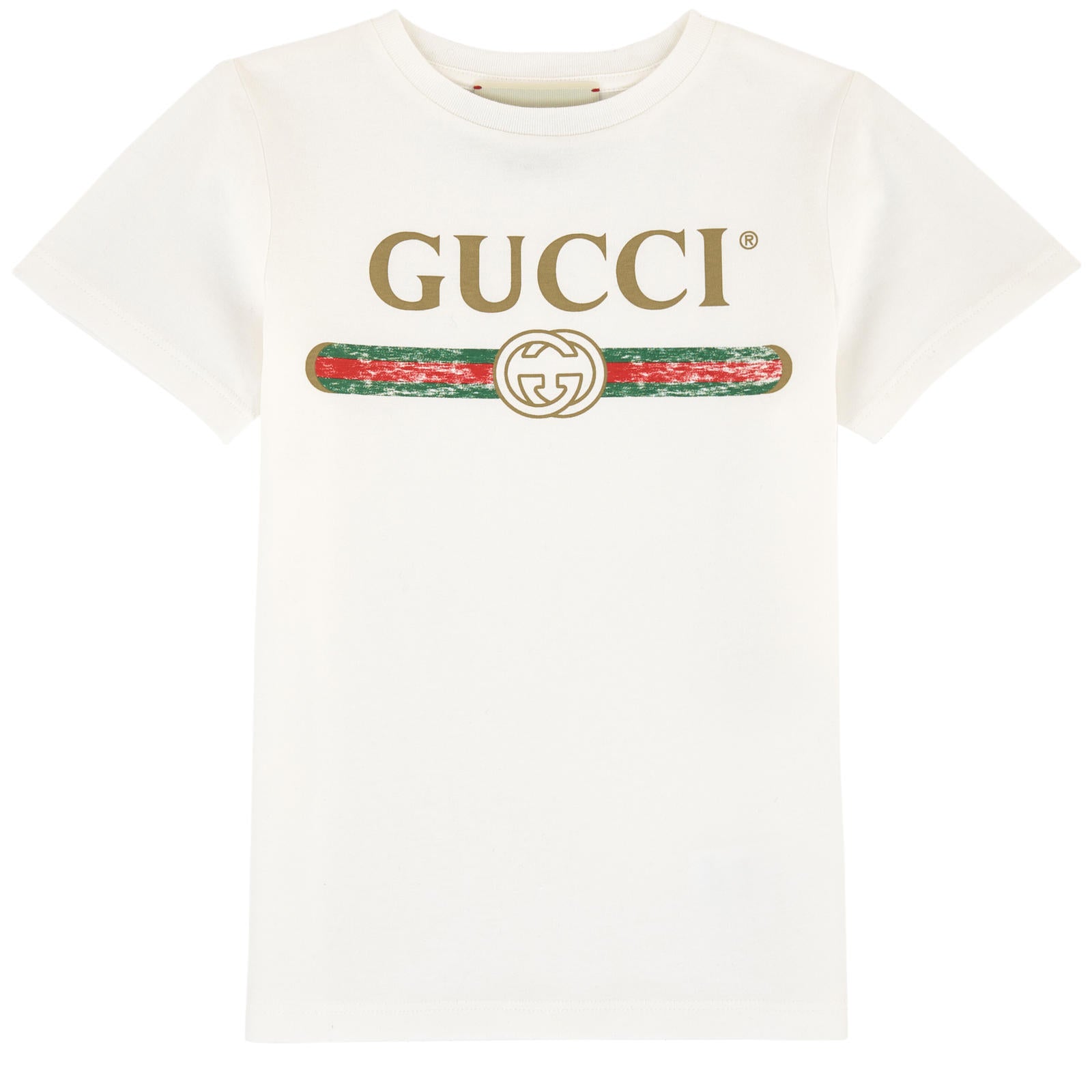 Boys & Girls White Logo Cotton T-shirt