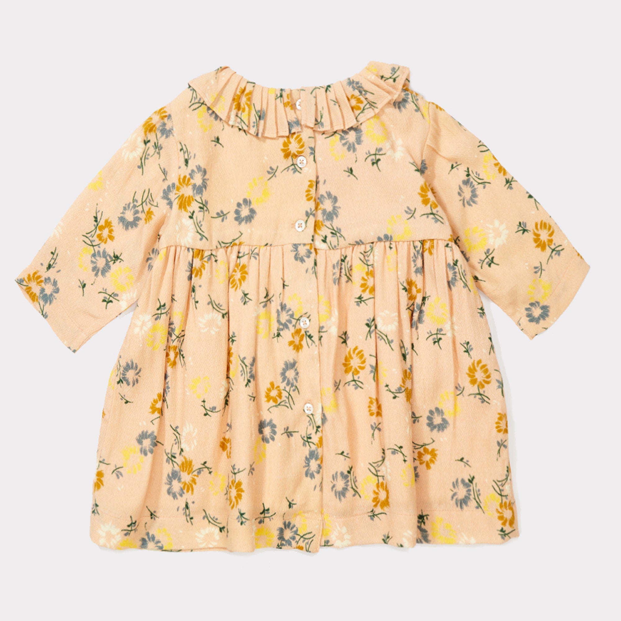 Baby Girls Blush Painted Flower Woven Dress