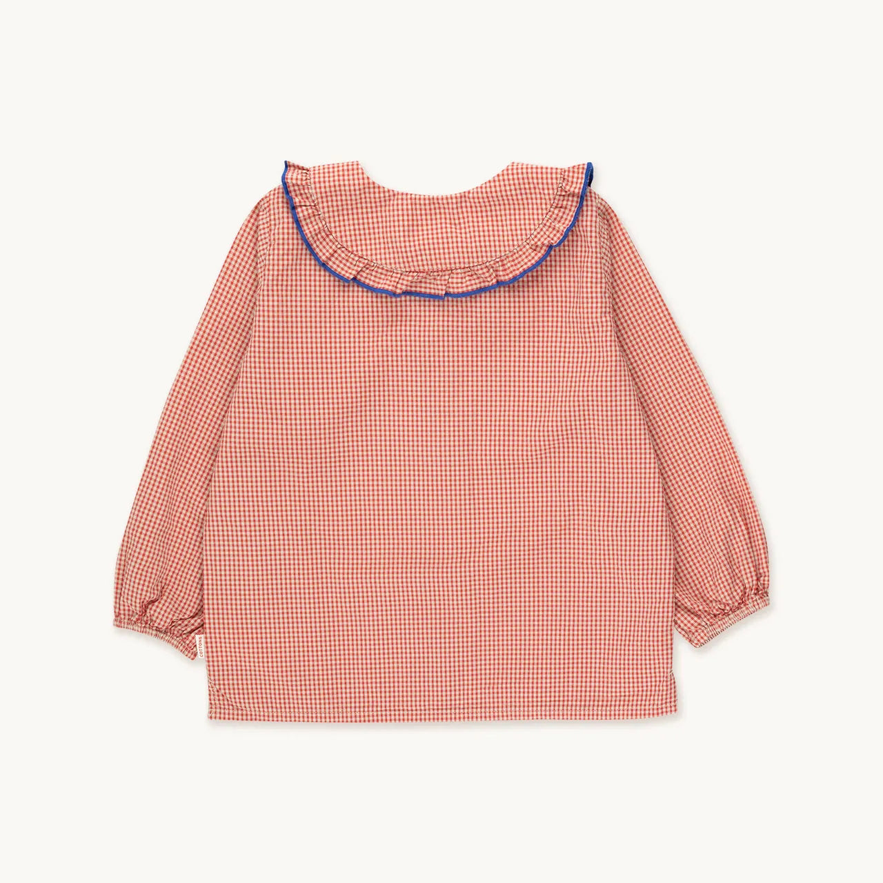 Girls Pink Check Ruffled Collar Shirt