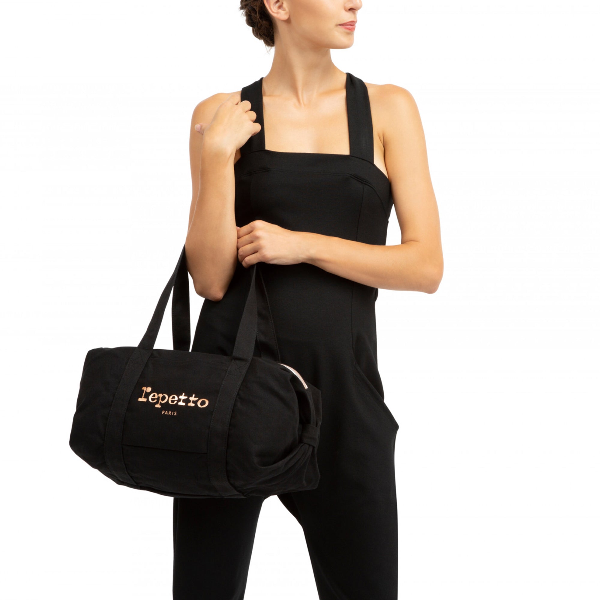 Girls Black Cotton Bag(M: H18 x W35 x D22cm)