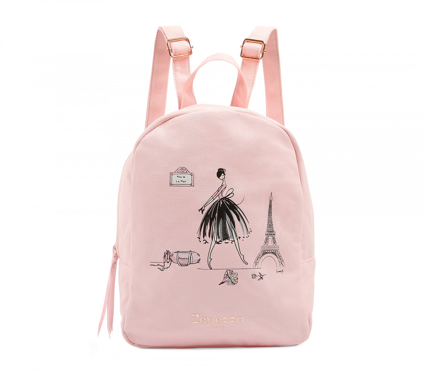 Girls Light Pink Printed Backpack