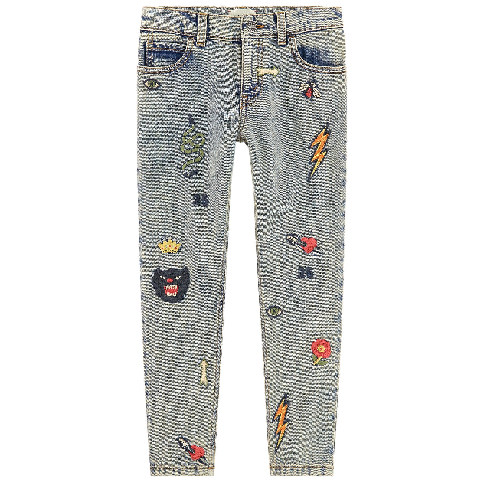 Boys & Girls Denim Blue Cotton Trousers