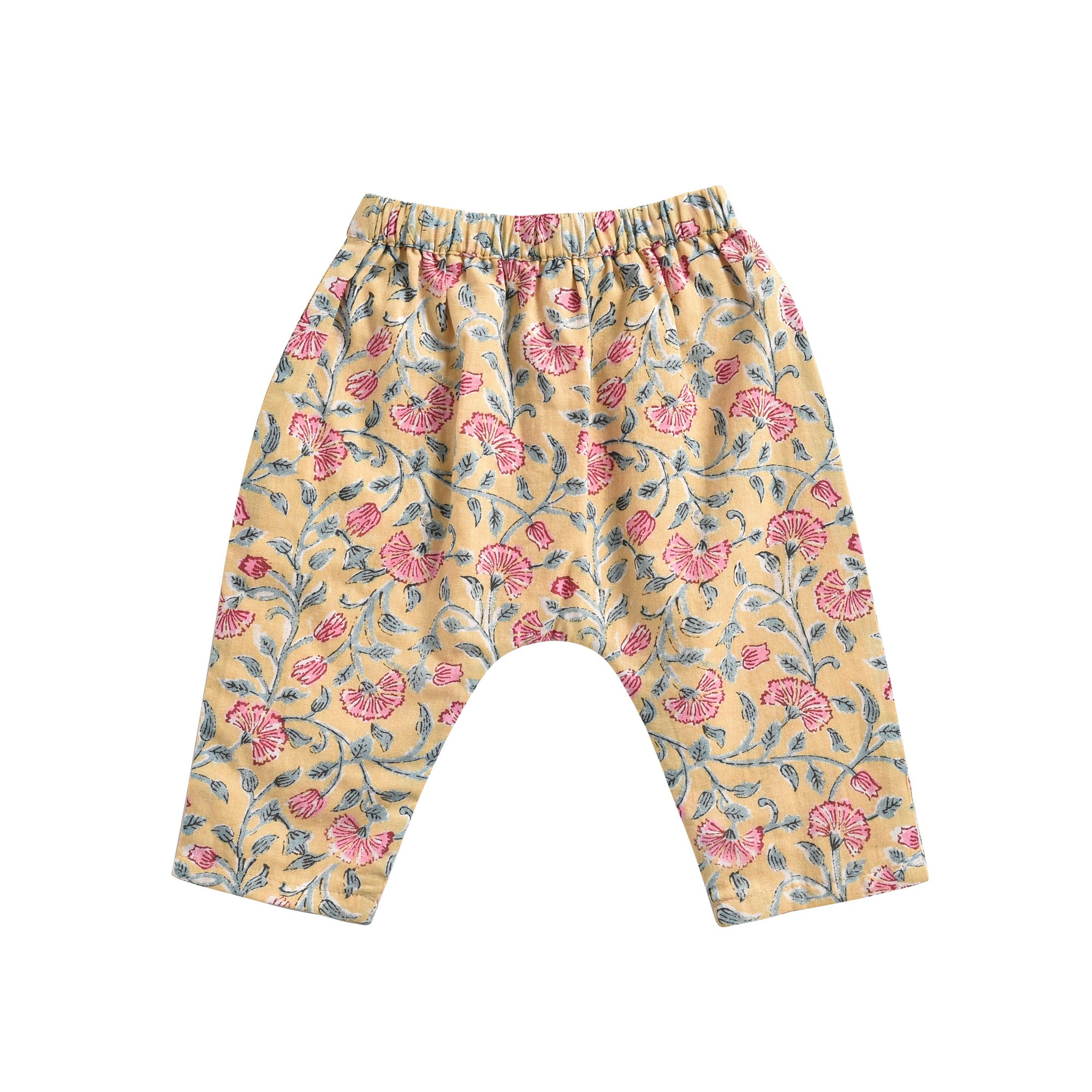Girls Lemon Flowers Cotton Trousers
