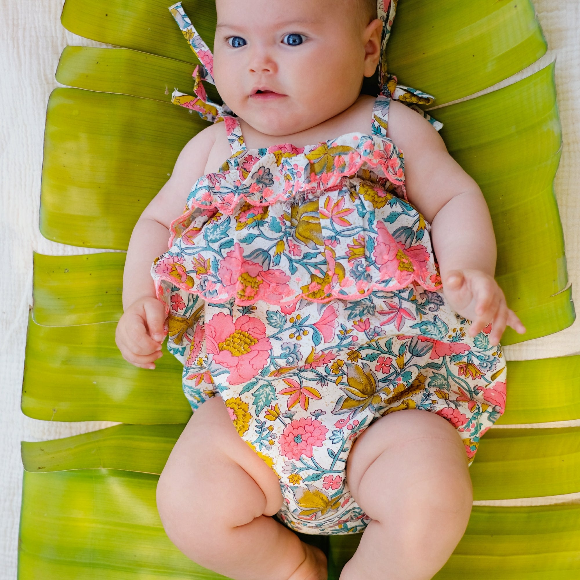 Baby Girls Multi Flowers Cotton Babysuits