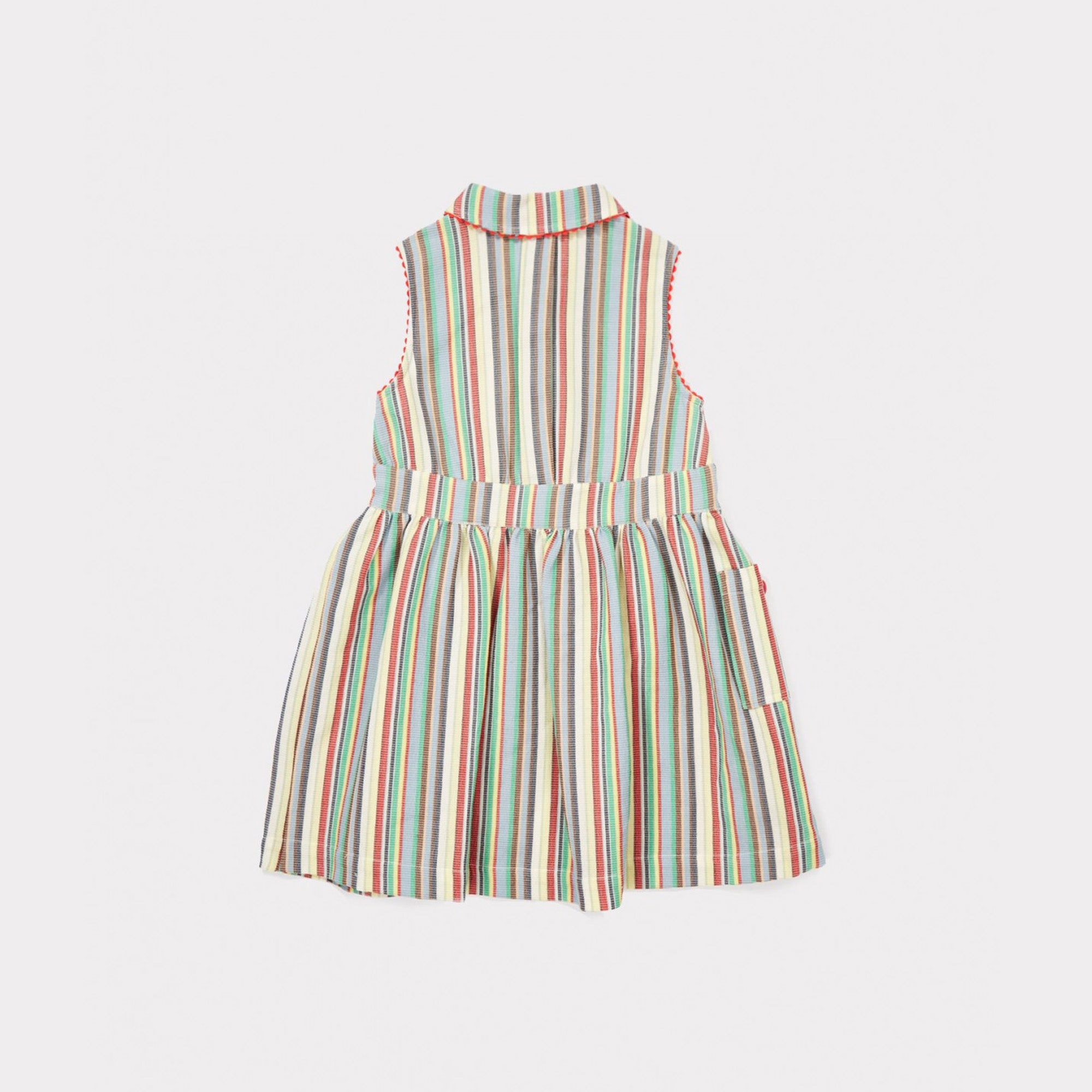 Girls Multi Stripe Cotton Woven Dress