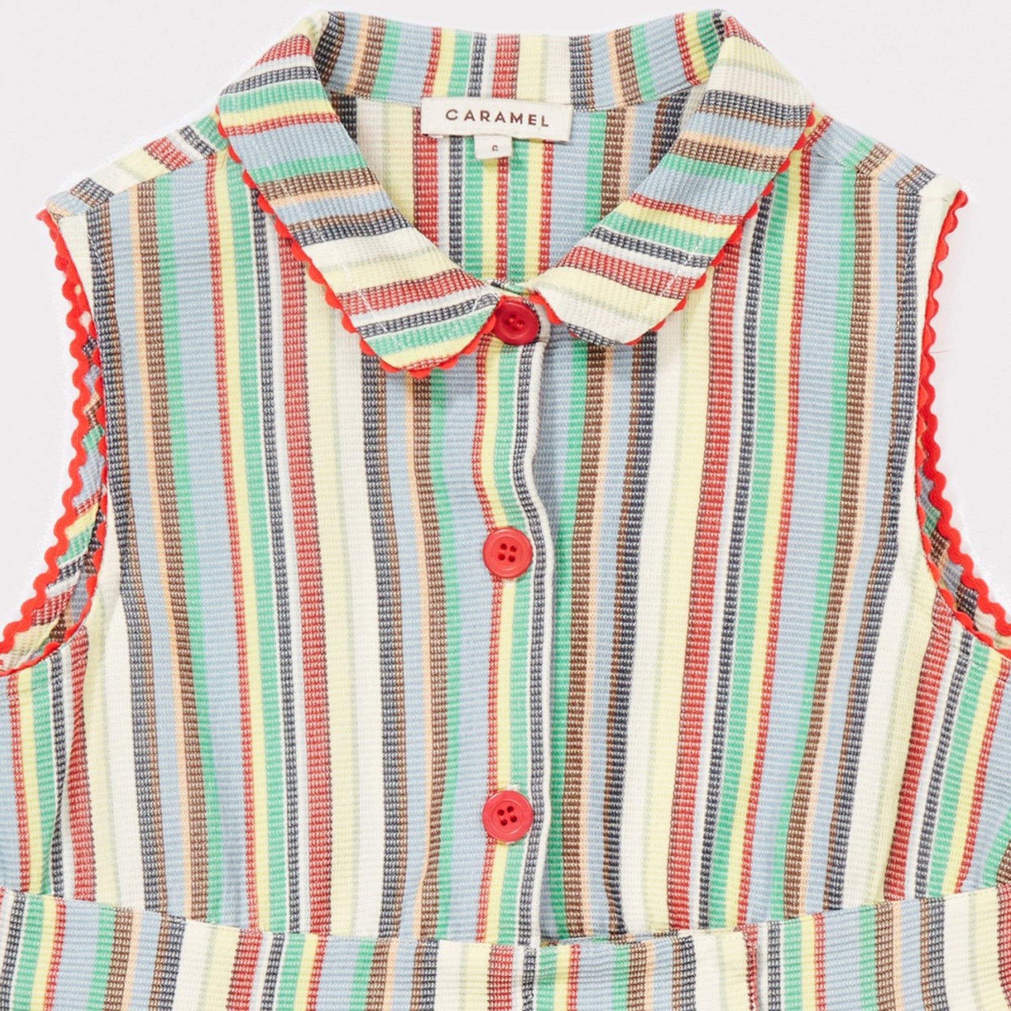 Girls Multi Stripe Cotton Woven Dress