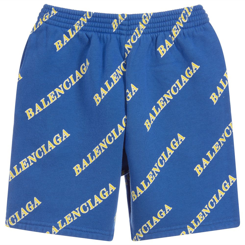 Boys Blue Logo Cotton Shorts