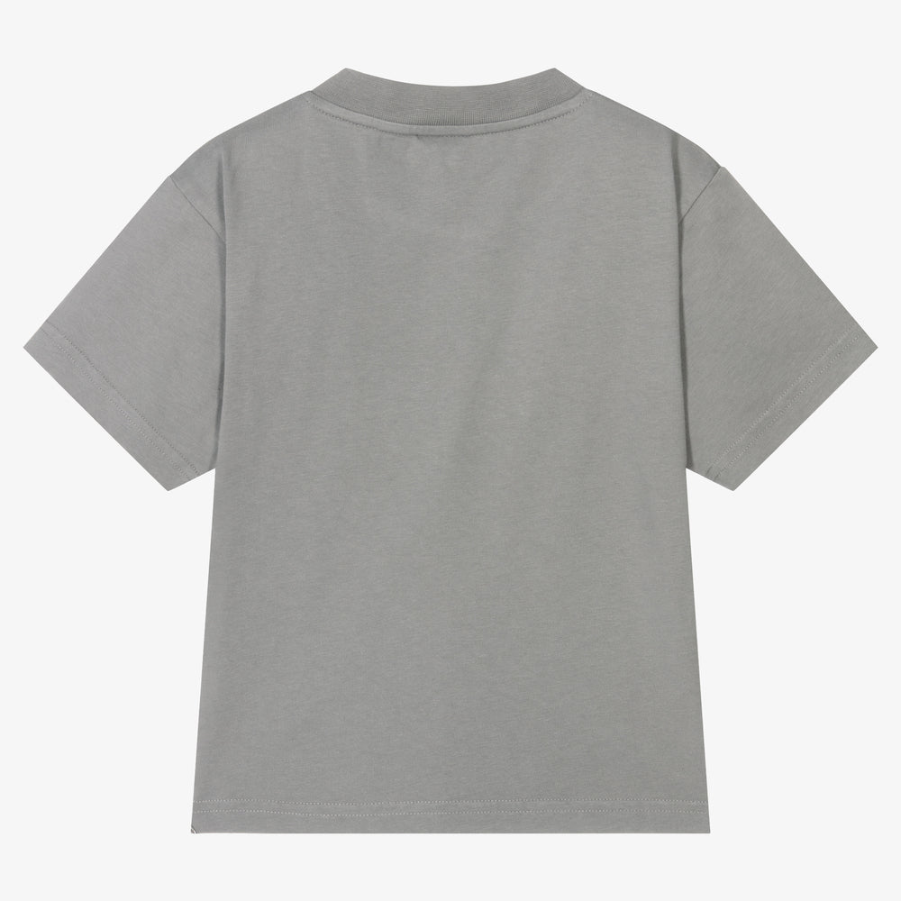 Boys & Girls Grey Logo Cotton T-Shirt