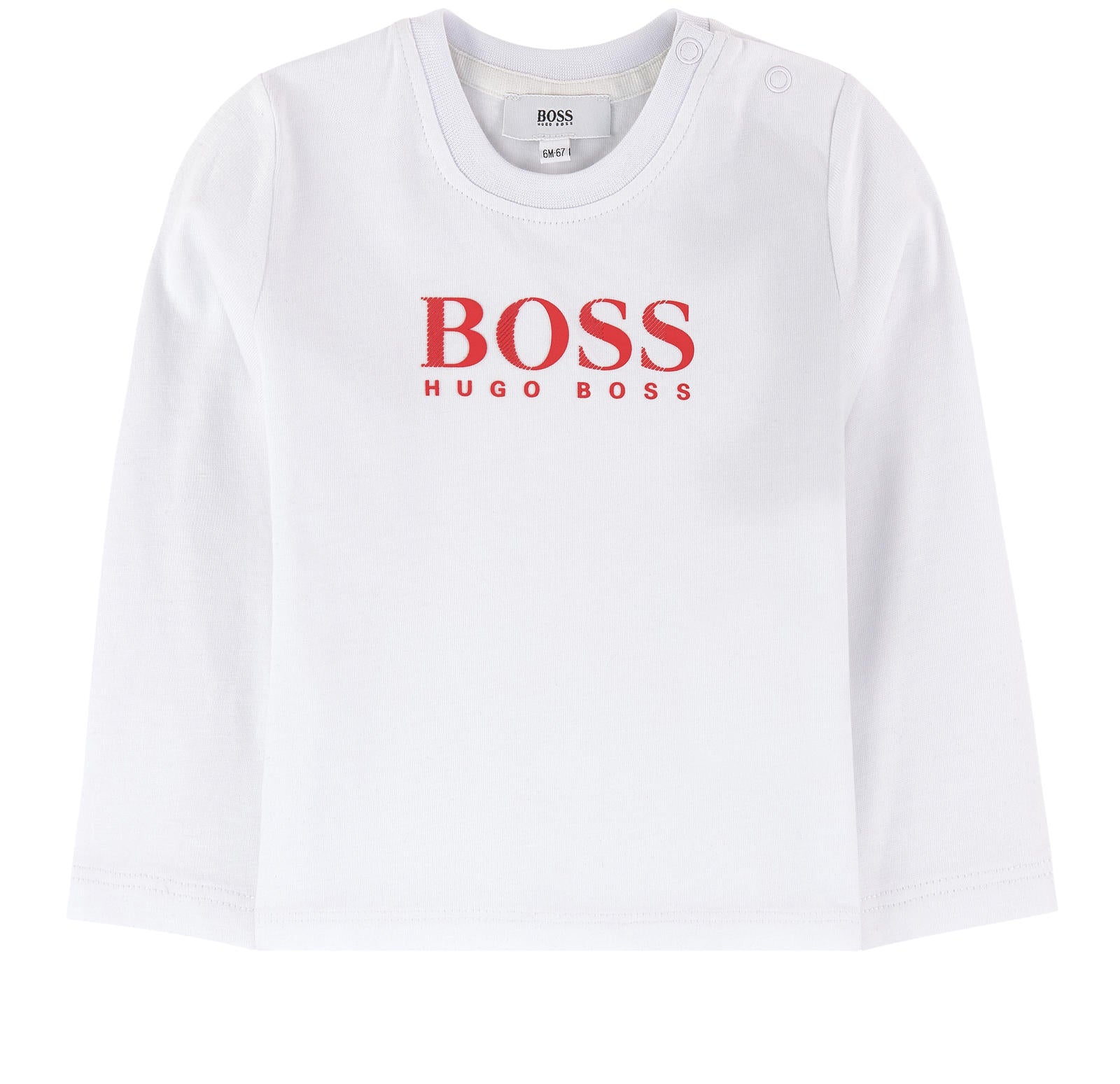 Baby Boys White Cotton Logo T-shirt