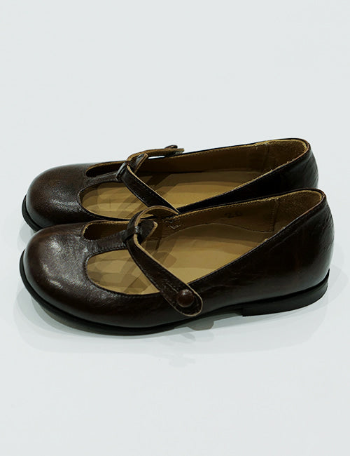 Girls Brown Leather Shoes