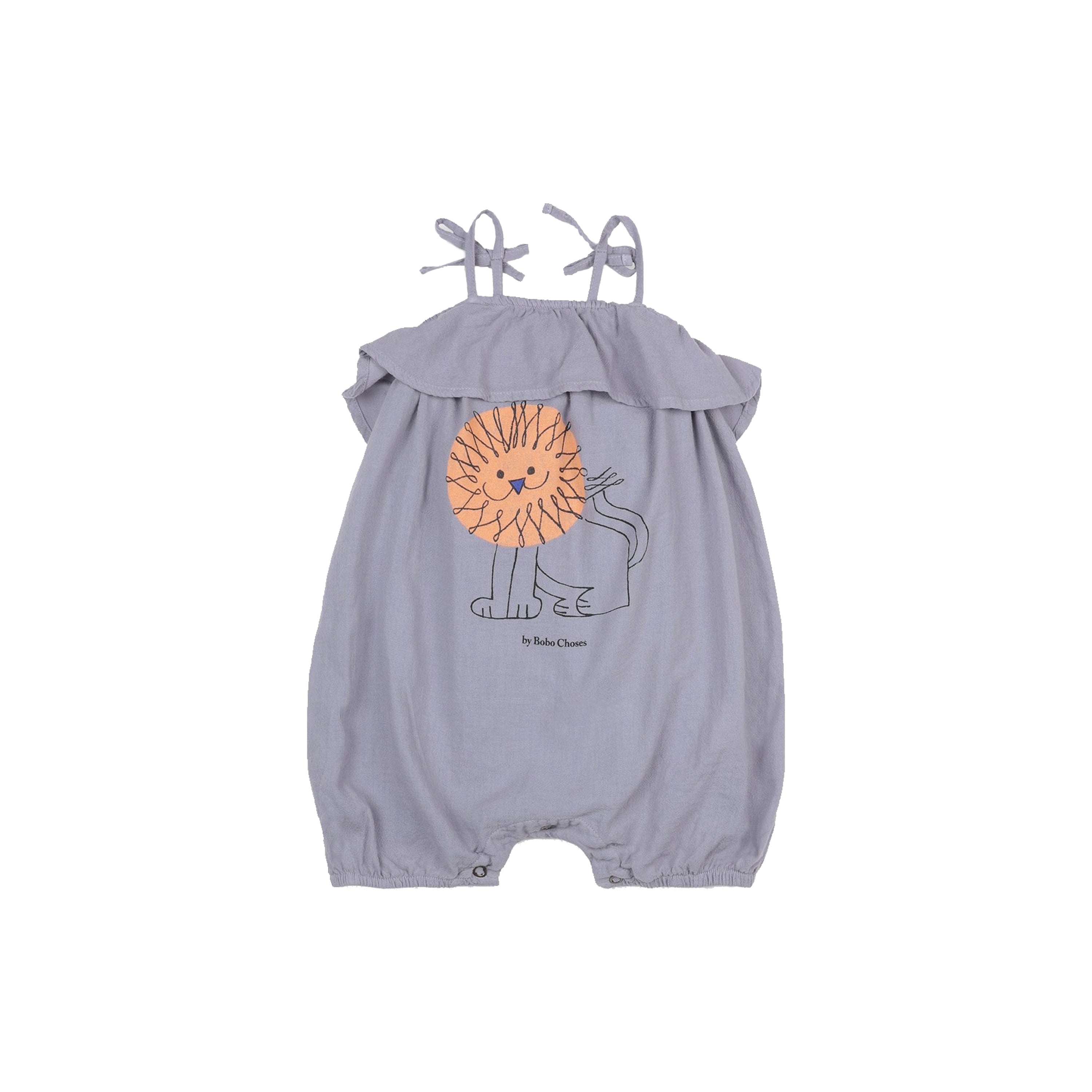 Baby Girls Lavender Lion Cotton Romper