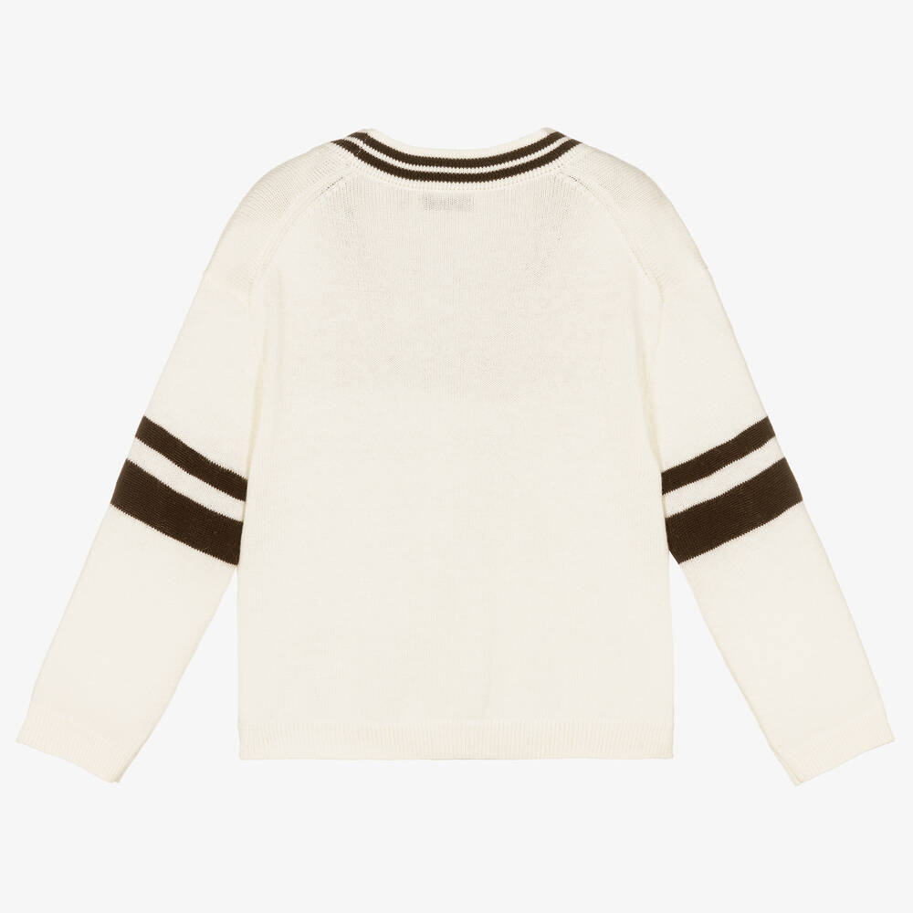 Boys & Girls White Wool Cardigan