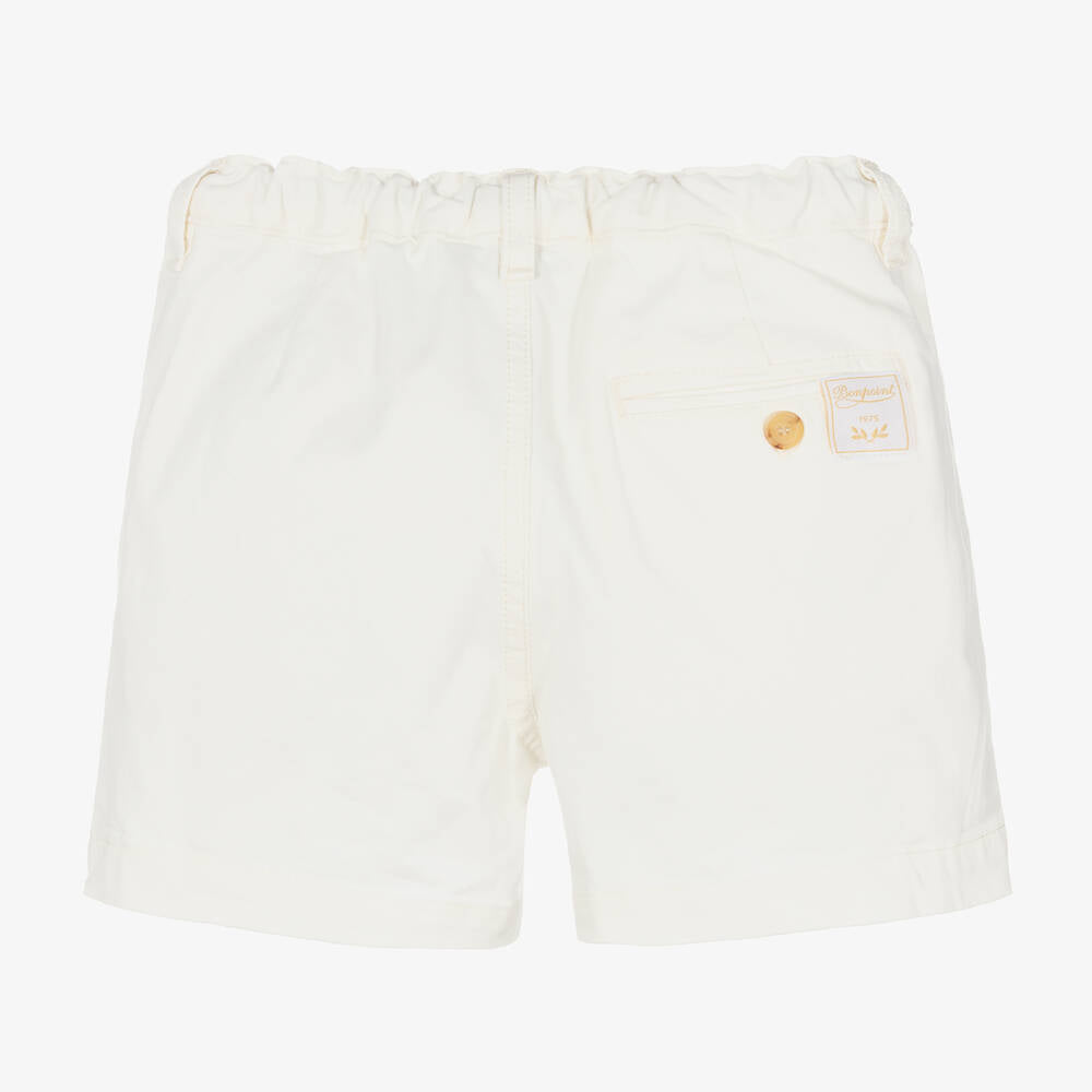 Boys & Girls White Cotton Shorts