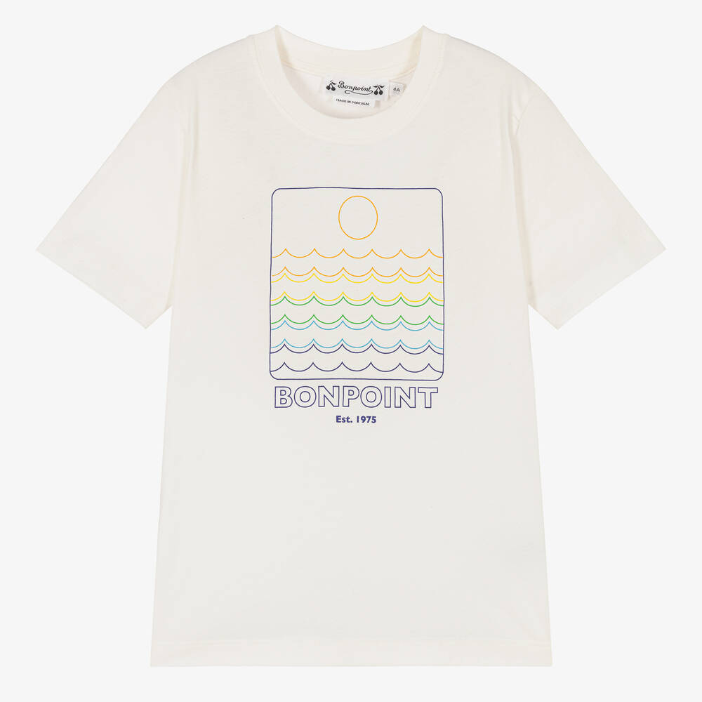 Boys & Girls White Logo Cotton T-Shirt