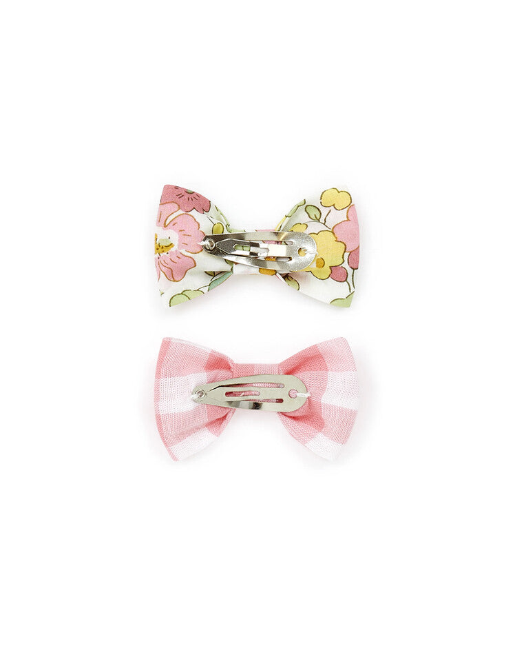 Girls Pink Floral Hair Clips