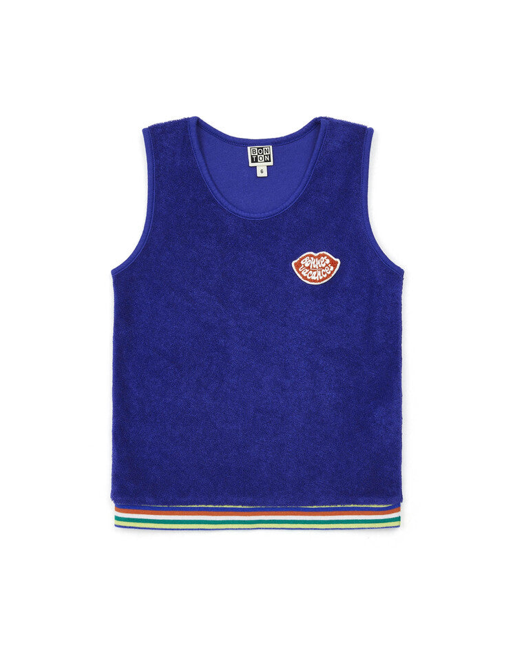 Boys & Girls Blue Cotton Vest