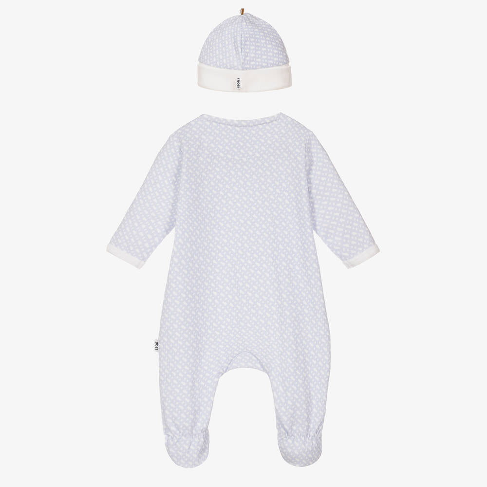 Baby Boys Blue Logo Babysuit Set