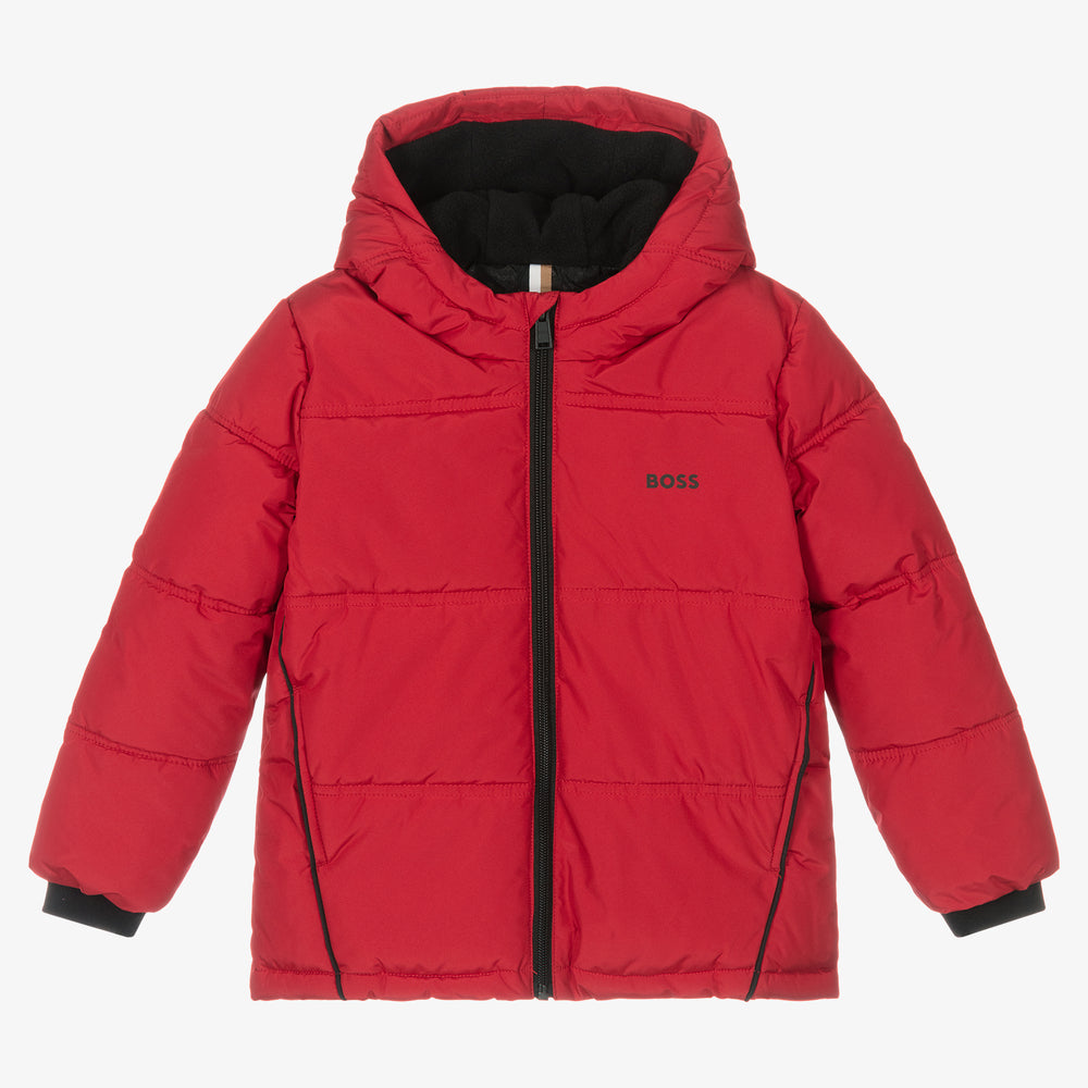 Boys Red Logo Padded Jacket