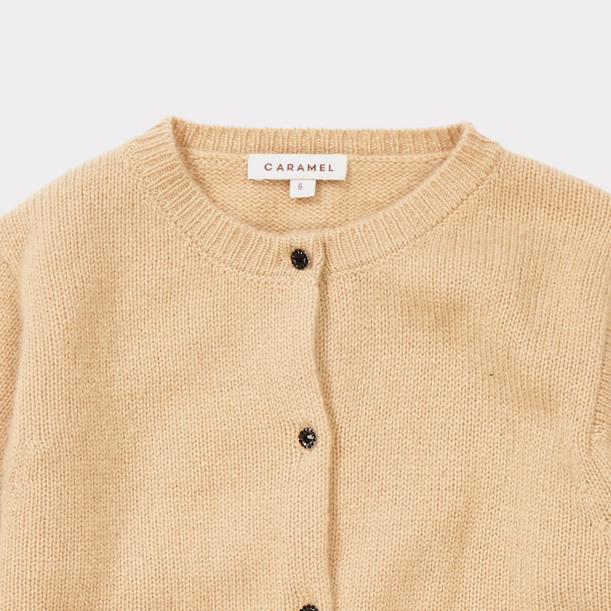 Girls Camel Cashmere Cardigan