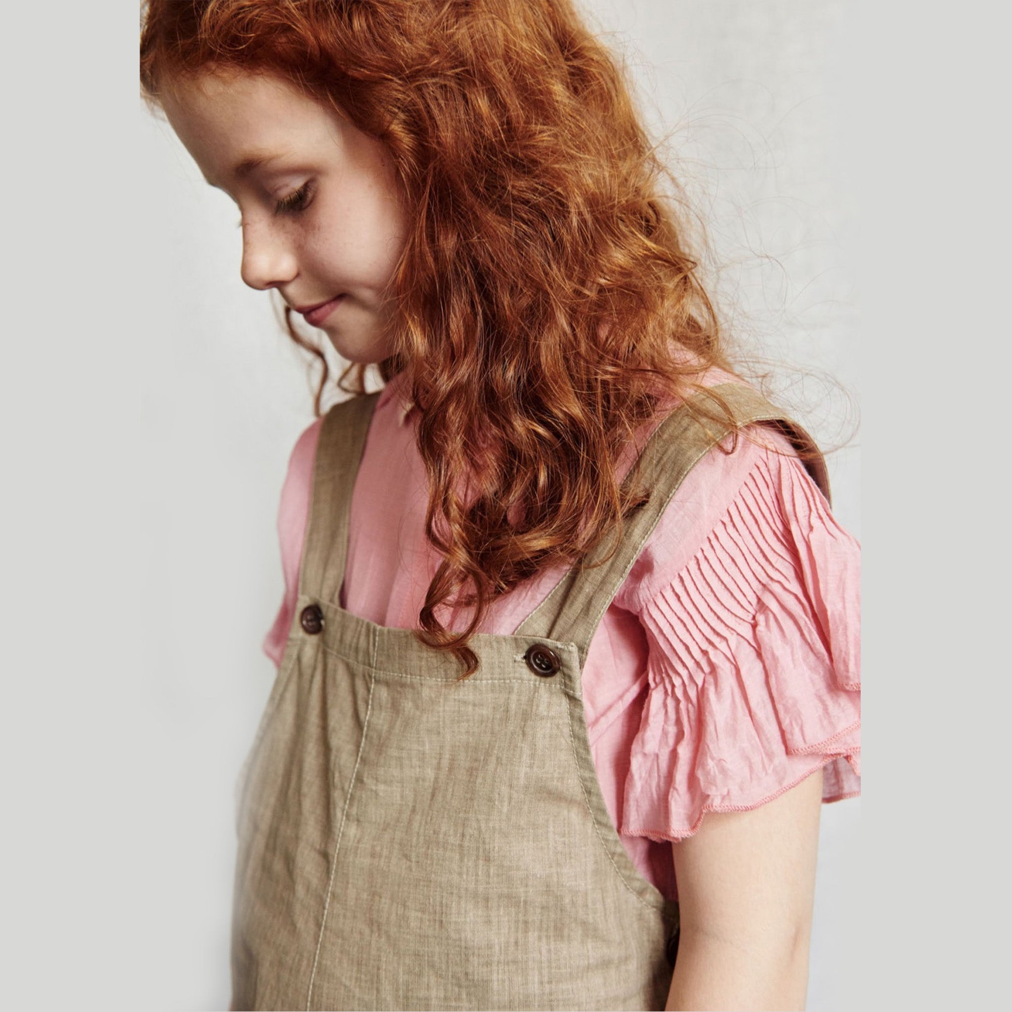 Girls Candy Pink Cotton Woven T-shirt