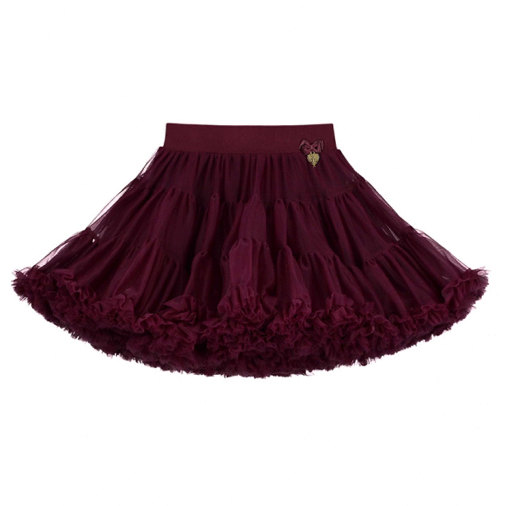Girls Burgundy Nylon Knitted Skirt
