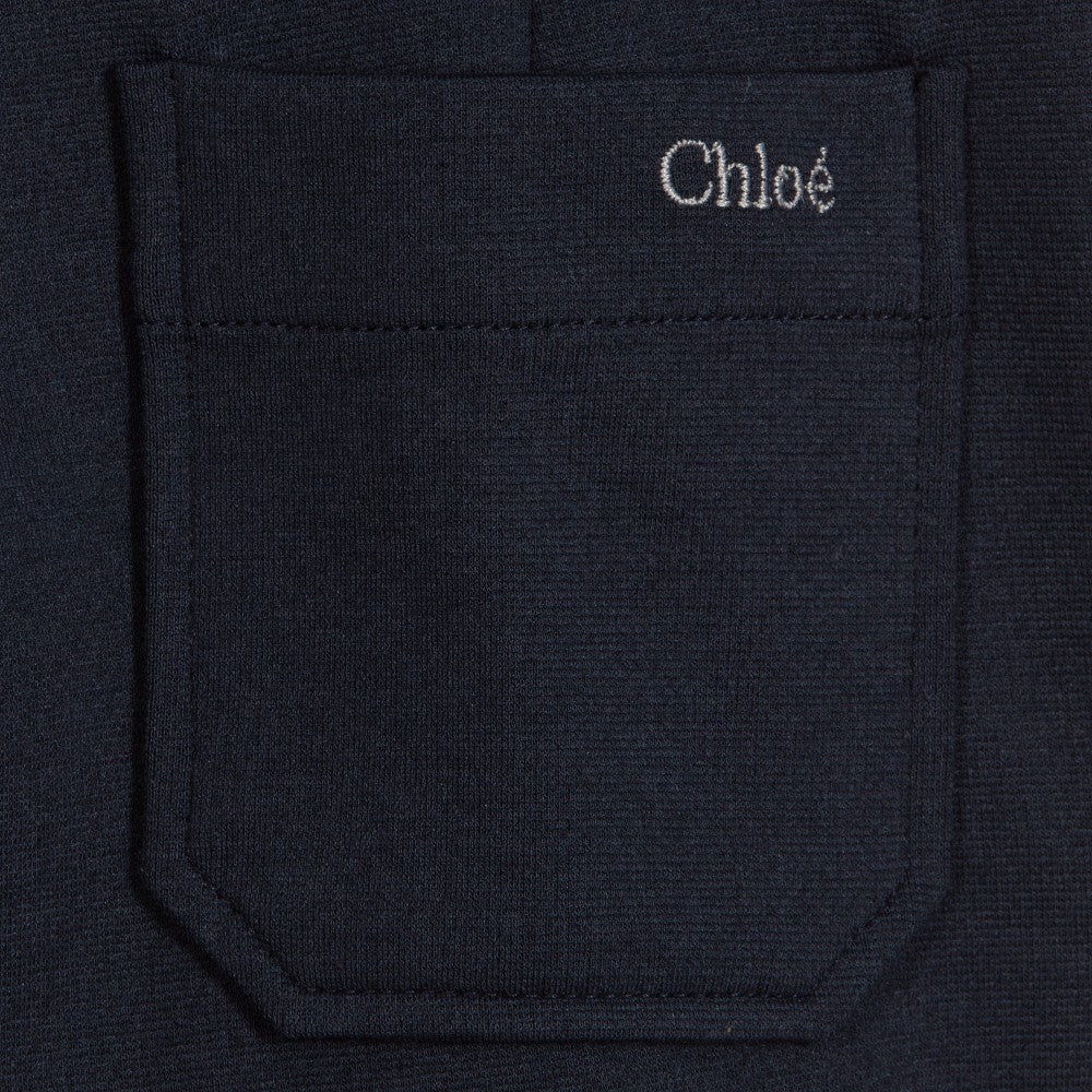 Girls Navy Blue Cotton Dungaree - CÉMAROSE | Children's Fashion Store - 4