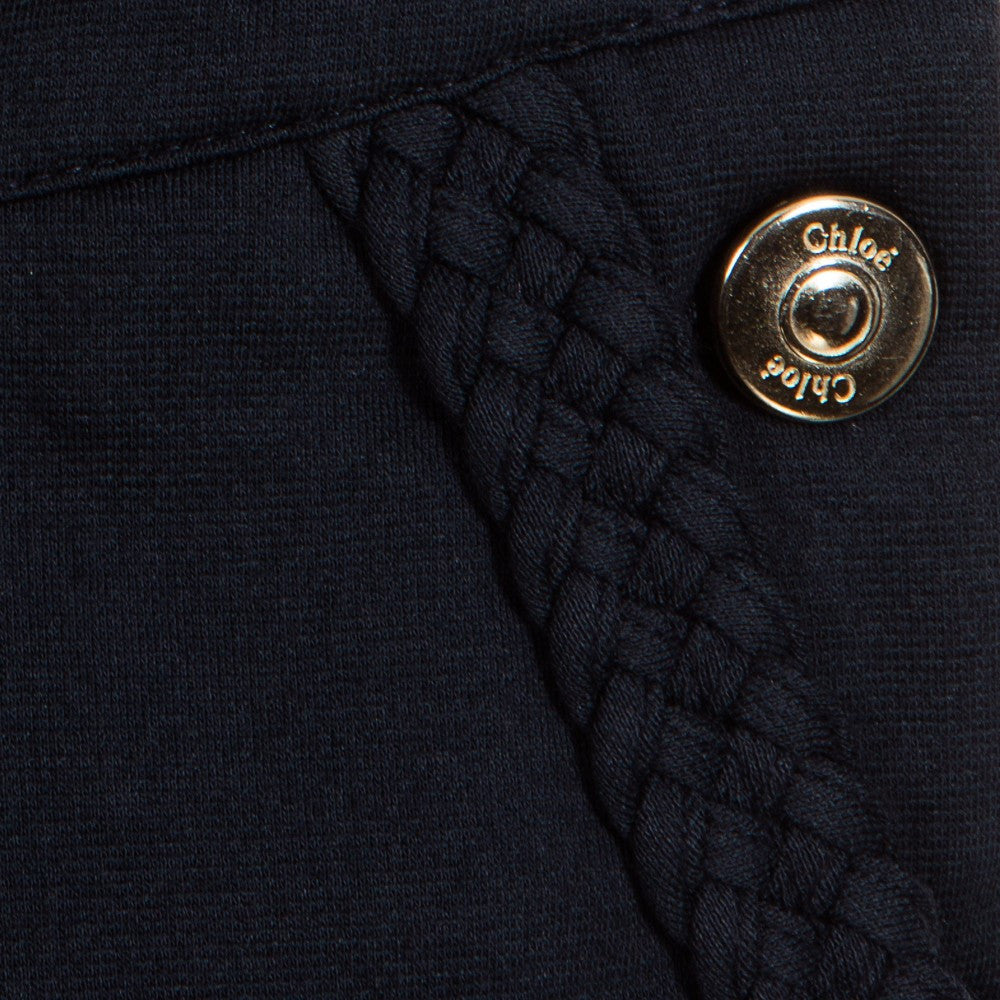 Girls Navy Blue Cotton Dungaree - CÉMAROSE | Children's Fashion Store - 3