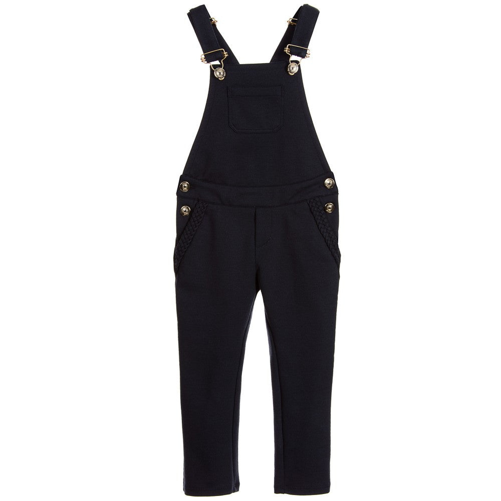 Girls Navy Blue Cotton Dungaree - CÉMAROSE | Children's Fashion Store - 1
