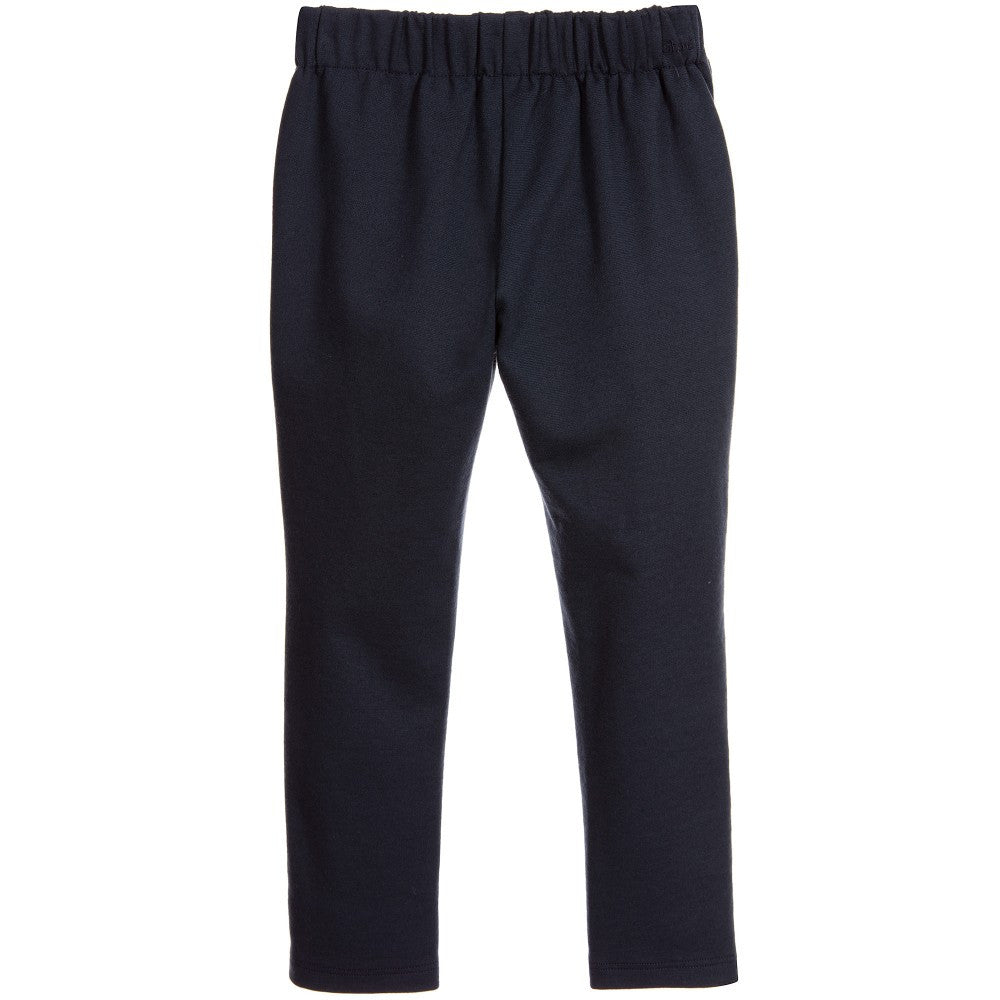 Girls Navy Blue Cotton Jersey Trouser - CÉMAROSE | Children's Fashion Store - 2