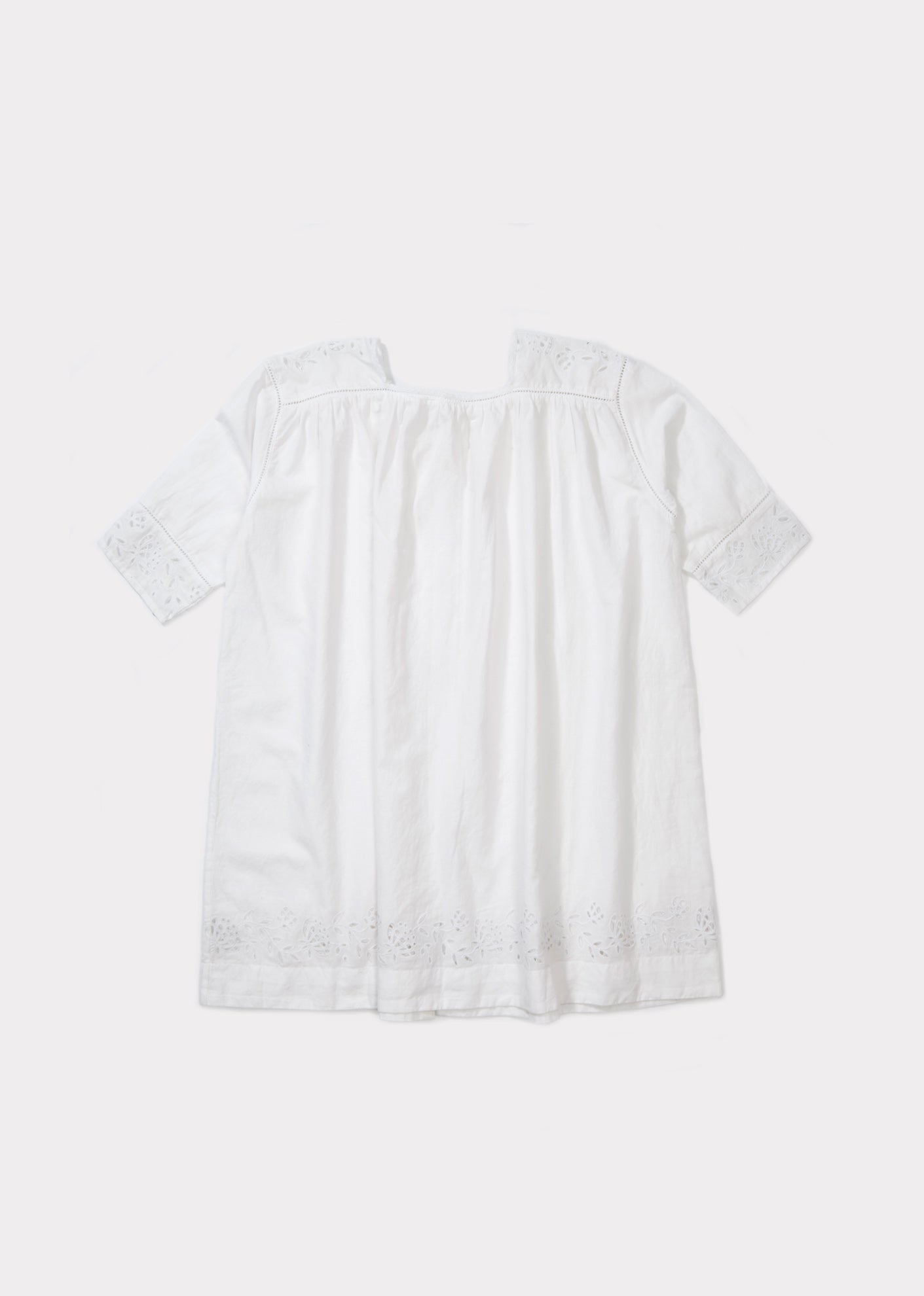 Girls White Cotton Woven Dress
