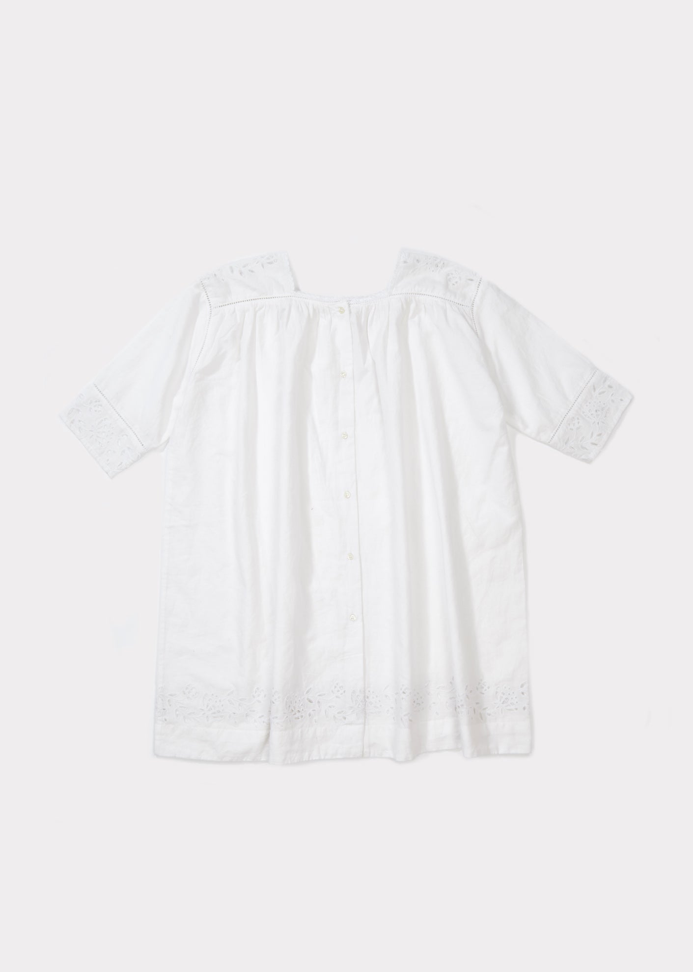 Girls White Cotton Woven Dress