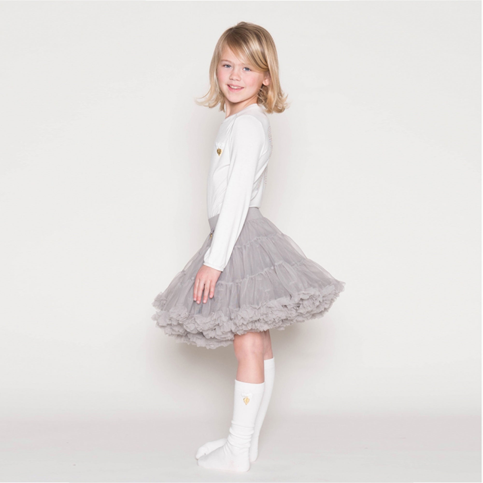 Girls White Knitted T-shirt