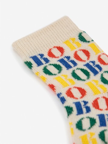 Baby Boys & Girls Beige Logo Socks