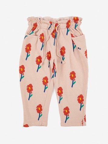 Girls Pink Flowers Trousers