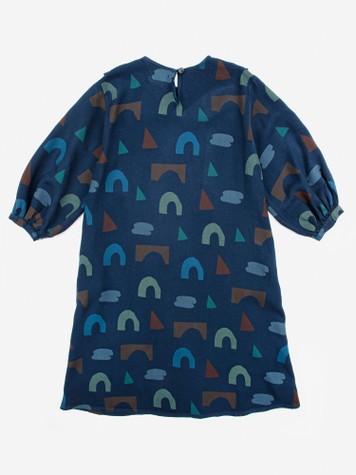 Girls Blue Printed Dress