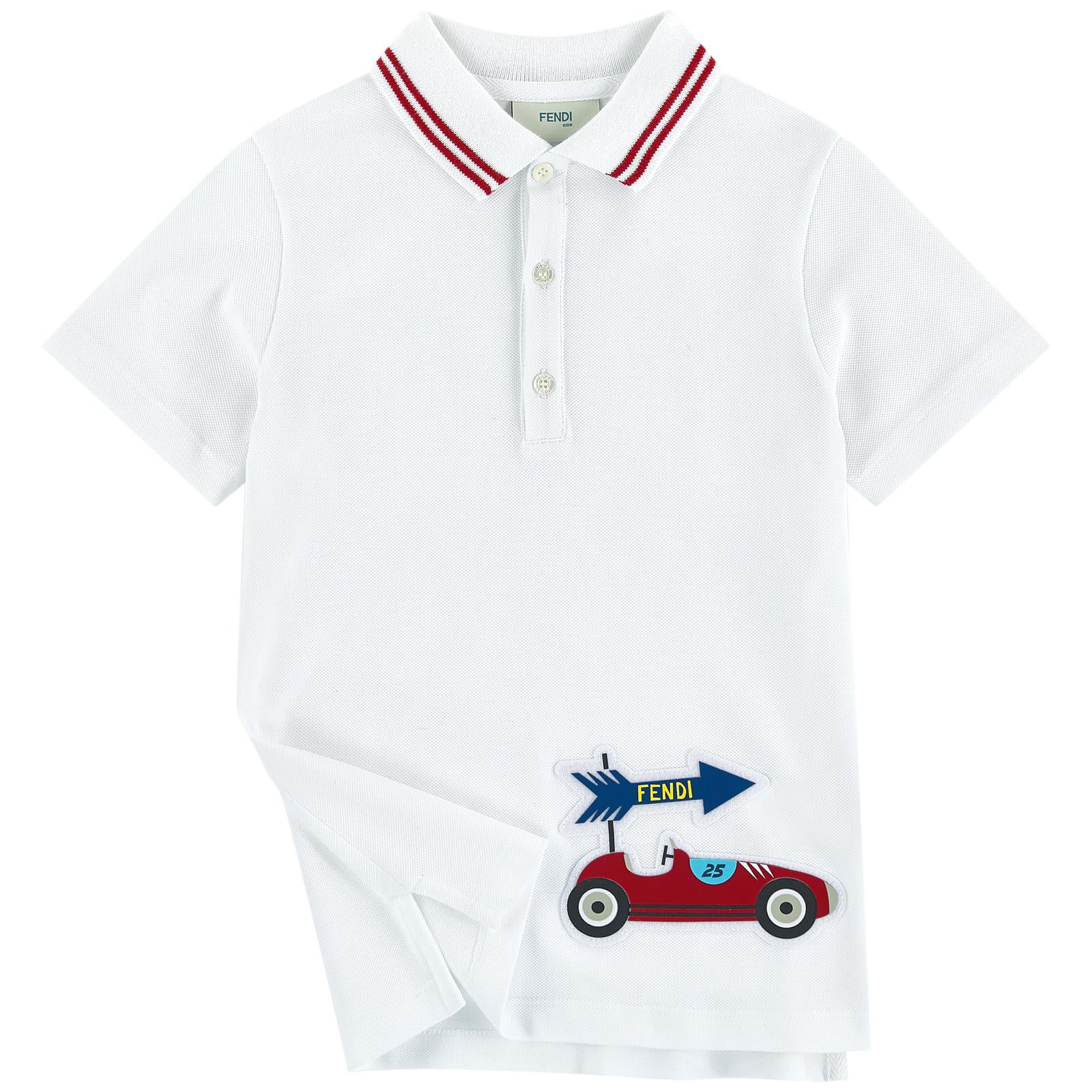 Boys White Cotton Polo Shirt