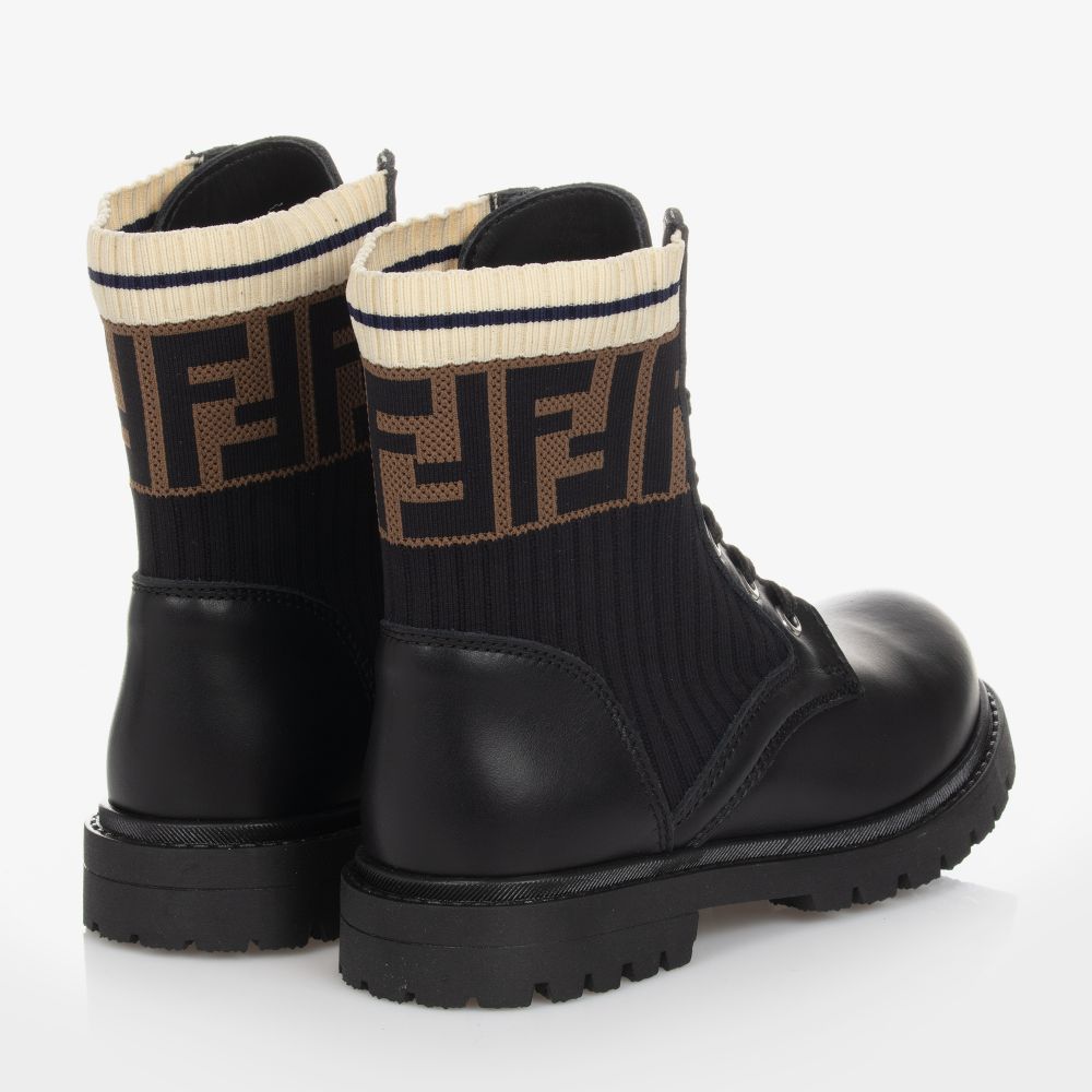 Boys & Girls Black Leather Shoes