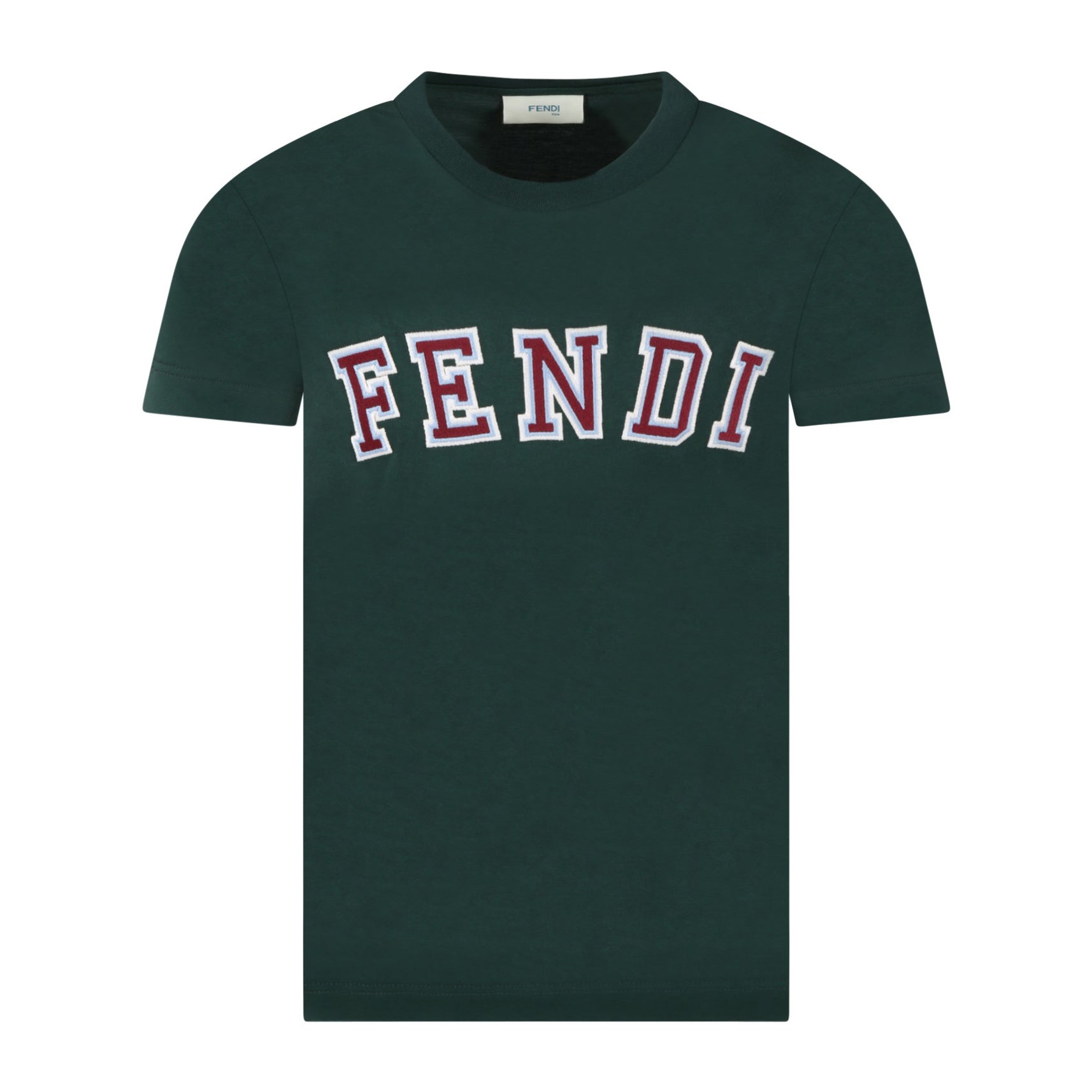 Boys & Girls Dark Green Logo Cotton T-Shirt