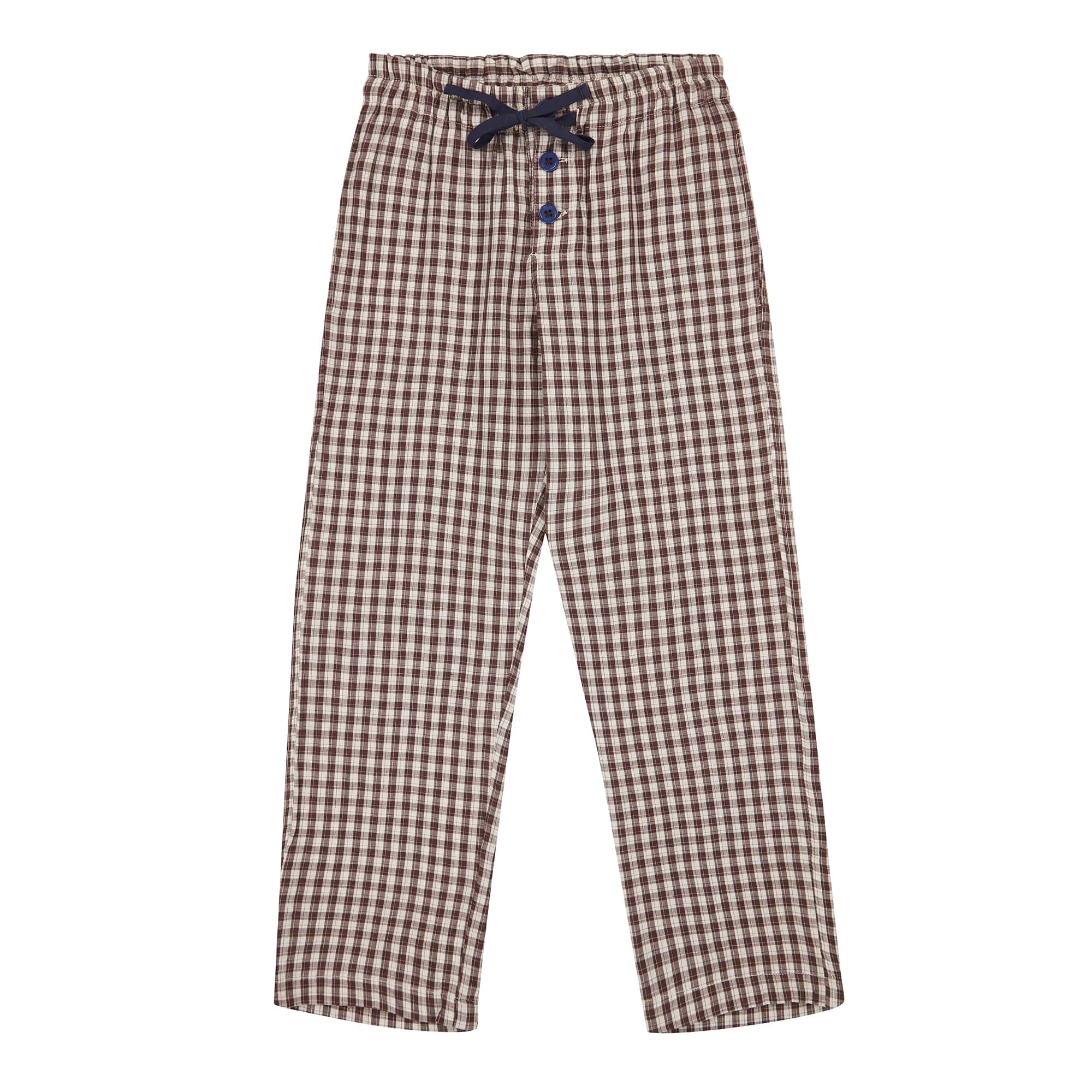 Boys & Girls Chocolete Check Cotton Trousers