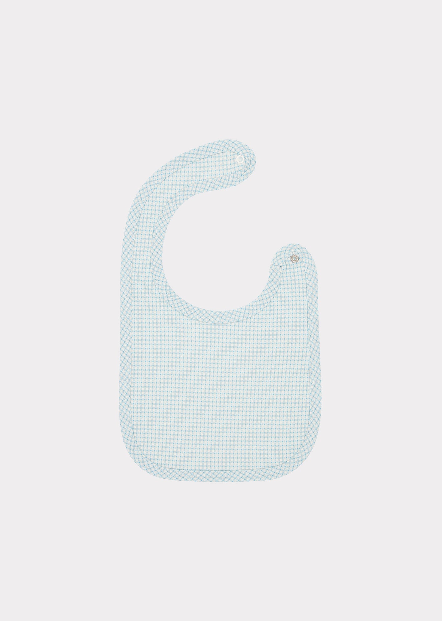 Baby Girls Blue Check Cotton Bib