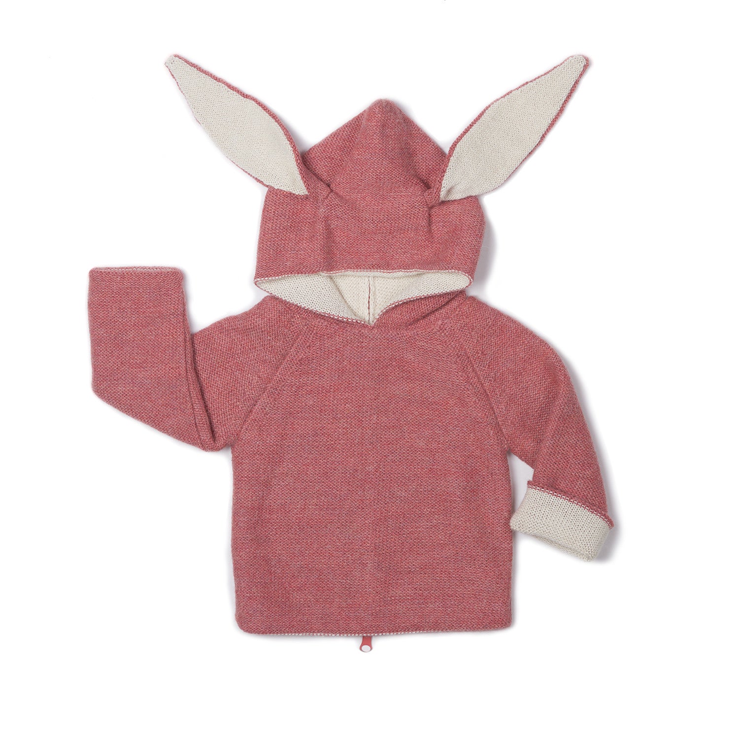 Baby Pink Alpaca Hooded Sweatshirt With Rabbit Ears - CÉMAROSE | Children's Fashion Store