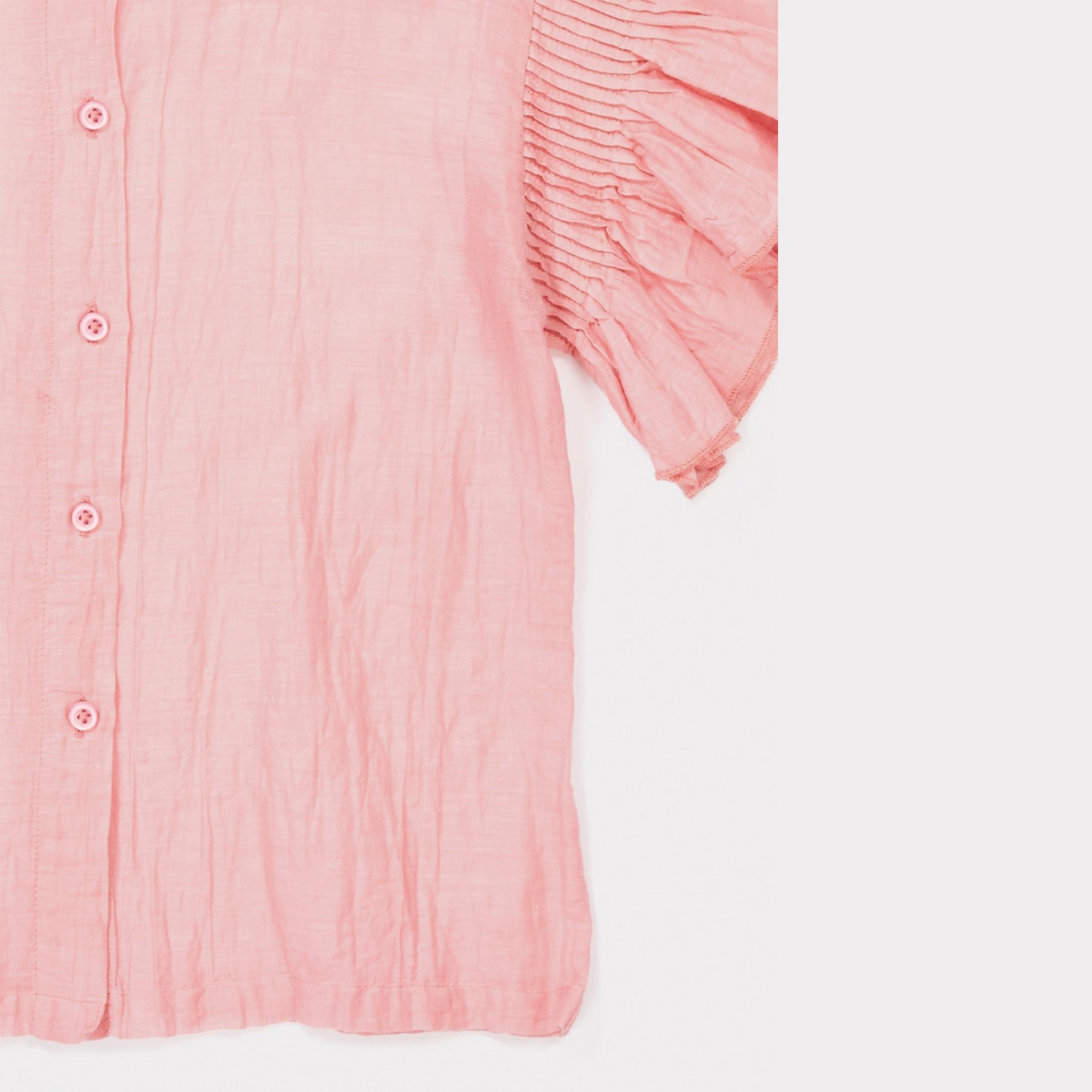 Girls Candy Pink Cotton Woven T-shirt