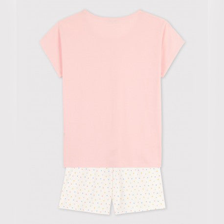 Girls Pink Printed Nightwear Set