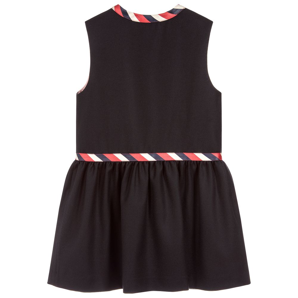 Girls Navy Wool Dress