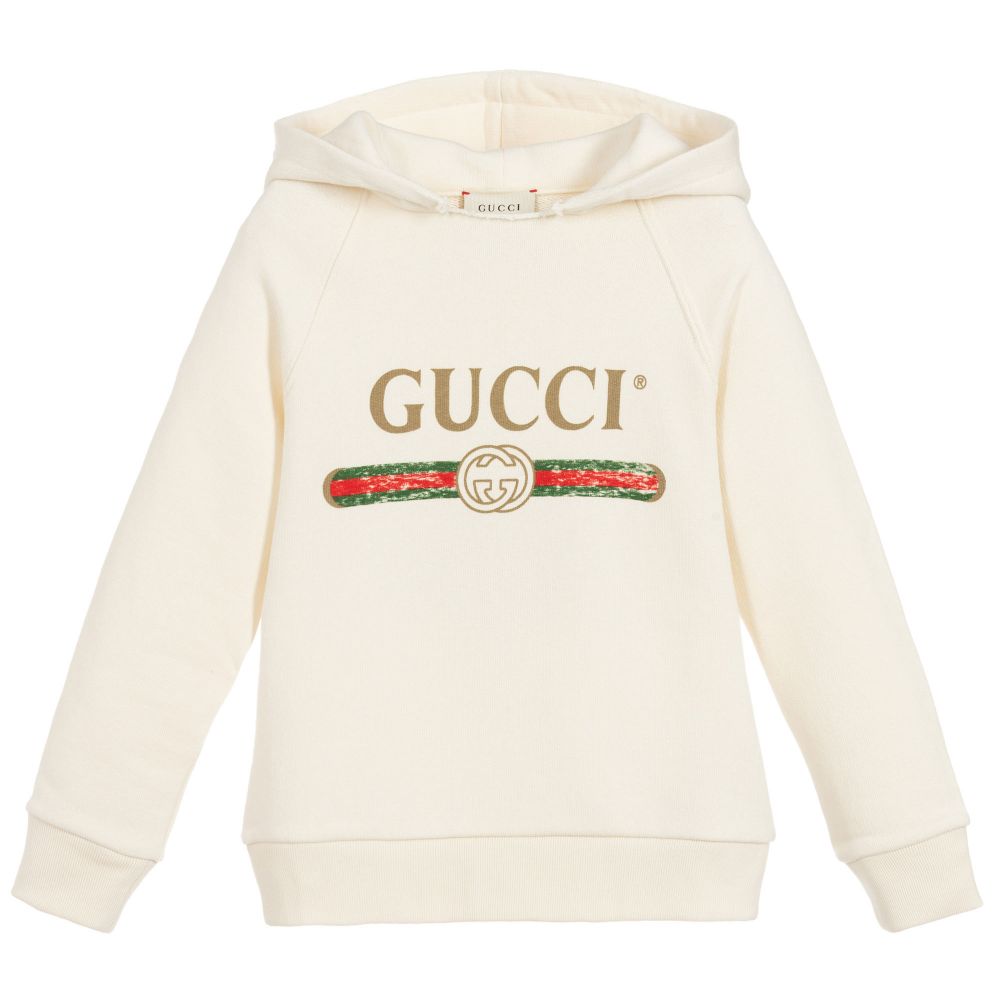 Boys & Girls White Logo Sweatshirt