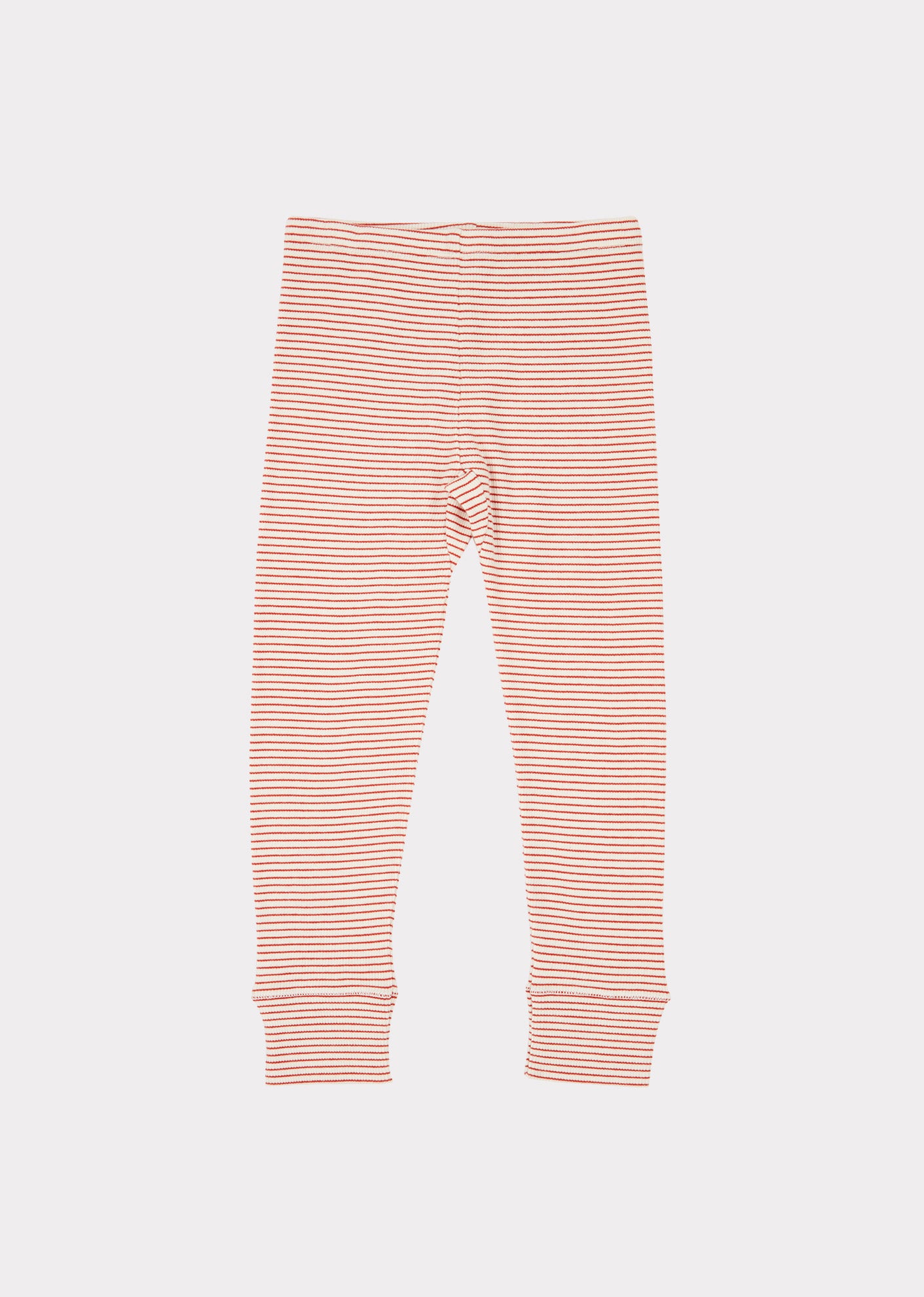 Girls Red Stripe Cotton Leggings